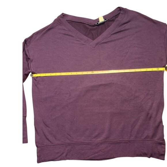 Athleta Coaster Luxe V Neck Pullover Sweatshirt Spiced Cabernet Size XL - Picture 5 of 8